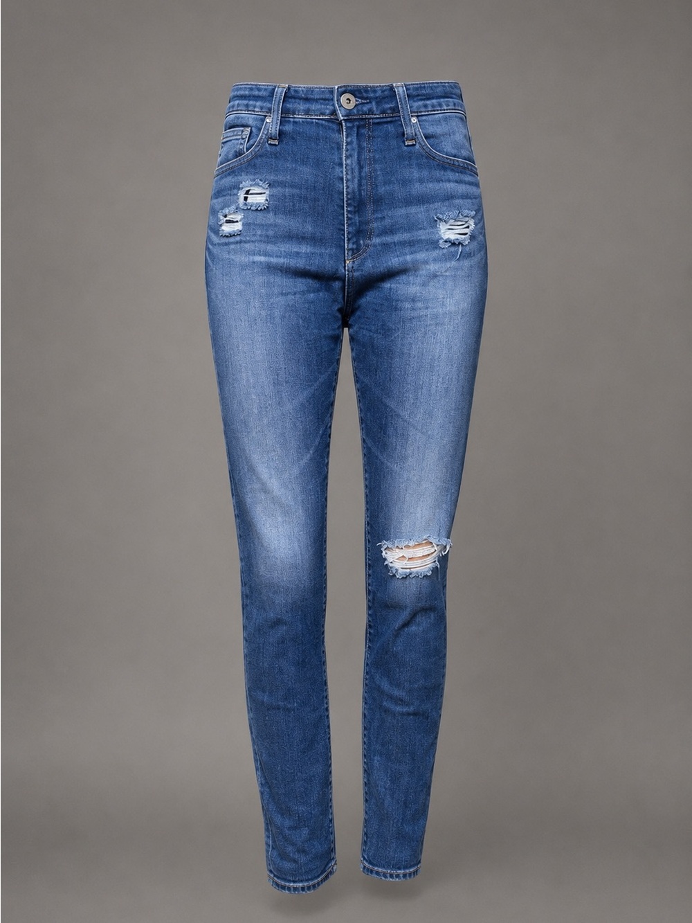 AG Adriano Goldschmied High Rise Stevie Ankle Jeans Size 27 Distressed